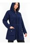 Asez Boutique Women's Hooded 7-Button Plush Textured Long Knitwear Cardigan 9084