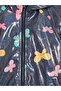 Patterned Plush Lined Hooded Girls' Coat - 2