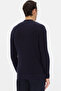 Slim Fit Navy Blue Plain Cardigan - 3