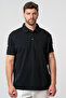 Ds Damat Regular Fit Black Pique Textured T-Shirt