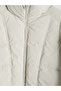 Lcw Vision Beige Stand Collar Women's Leather Look Puffer Coat - 8