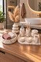 Marble Patterned Bathroom Wc Accessory Set Soap Dish Toothbrush Holder Presentation Tray Candlestick Candle Holder Vase