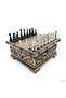 Spt-Gld Handcrafted Walnut Chest Model Chess Set with Hidden Compartment and Metal Classic Chess (202400) Ta