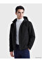 Ozmarka New Season Black Regular Fit Hooded Men's Jacket