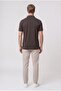 Ds Damat Regular Fit Brown Pique Textured T-Shirt - 7