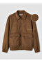Vizyon New Season Brown Loose Fit Shirt Collar Men's Leather Look Coat - 6