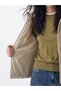Özmarka New Season Beige Hooded Quilted Women's Puffer Coat - 3