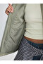 Xside Khaki Hooded Quilted Women's Puffer Jacket - 4