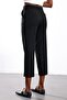Black Straight Cut Fabric Trousers 13639 - 4