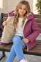 Female Children's Flowered Water and Wind Proof Hooded Coat - 2