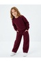 Girls' Winter Set, Top and Bottom Set, 3-Ply Thick Shardooned Sweat Suit, Stylish Model - 3