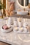 Marble Patterned Bathroom Wc Accessory Set Soap Dish Toothbrush Holder Presentation Tray Candlestick Candle Holder Vase