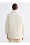 Lcw Grace Beige Stand Collar Quilted Women's Puffer Coat - 5