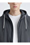 Vizyon New Season Anthracite Comfortable Fit Hooded Men's Coat - 4