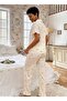 Floral Printed Ruffled Long Pajama Set-7036 - 4