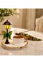 Premium Turkish Coffee Cup and Wooden Incense Burner Gift Set with Led Street Lamp