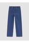 Özmarka New Season Indigo Regular Fit Embroidered Girls' Jeans - 2