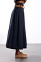 Navy Blue Belted Flared Skirt 0043 - 5