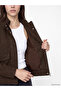 Stand Collar Women's Suede Look Jacket - 4