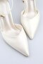Women's Cream Pointed Toe 6 cm Thick Heeled Ankle Strap Wedding Dress Wedding Engagement Wedding Shoes - 2