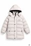Cream Boy's Fur Lined Inflatable Coat with Removable Hood and Snap Closure 24896 - 4