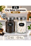 2-Piece Metal Vacuum Lid Glass 800 Cc Tea and Sugar Storage Jar Storage Container Jar - 2