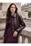 Shirt Collar Oversize Women's Leather Look Jacket