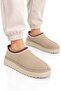 Women's Beige Embroidery Detailed Extra Soft Thick Sole Ankle Slippers Boots with Fur Inside - 2