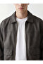 Ozmarka New Season Brown Regular Fit Shirt Collar Men's Leather Look Jacket - 3
