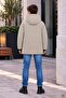 Brown Boy's Fur Hooded Inflatable Coat with Fleece Inside 24914 - 3