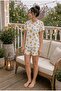 Lemon Patterned Short Sleeve Women's Pajama Set with Shorts - 3