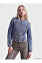 Women's Jean Jacket with High Collar and Decorative Buttons - 2