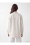 Vizyon New Season Beige Shirt Collar Women's Jean Jacket - 4