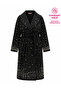 Plus Size Pearl Embellished Belted Long Women's Coat - 2