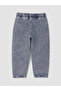 Blue Heart Patterned Girl's Jean Trousers - 6