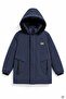 Navy Blue Zipper Pocket, Arma Detail, Detachable Hood with Fur Inside, Boy's Coat 24904 - 4