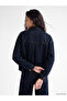 Xside Navy Blue Shirt Collar Women's Jean Jacket - 5