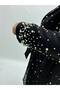 Plus Size Pearl Embellished Belted Long Women's Coat - 6