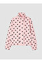 Özmarka New Season Pink Stand Collar Polka Dot Girls' Jacket - 2