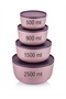Set of 4 Round Storage Containers 500 ml 900 ml 1500 ml 2500 ml - 4