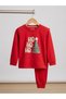 Children's Unisex Pine Tree Printed New Year Themed 100% Cotton Pajama Set - 4