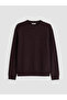 Vizyon New Season Brown Crew Neck Men's Thick Sweatshirt - 4