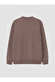 Vizyon New Season Plum Color Crew Neck Printed Men's Sweatshirt - 3