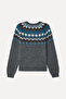 Women's Antra Melange Jacquard Crew Neck Sweater - 2