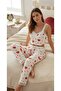3-Piece Cotton Heart Patterned Lace Strap Shorts Pajama Set - 7707