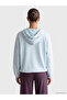 Vizyon New Season Blue Hooded Soft Touch Women's Zippered Sweatshirt - 4