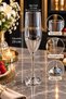 Set of 6 Silver Glass Cups with Footed Stems 24 cm – Modern and Stylish Presentation Glass Set