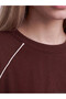Alita City Farkıyla Natuvera Burgundy Oval Collar Women's Sweatshirt - 3
