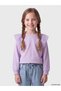 Ozmarka New Season Lilac Crew Neck Ruffled Girls' Sweatshirt
