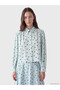 Alita City Lcw Modest Blue Polka Dot Poplin Women's Shirt with a Difference - 2